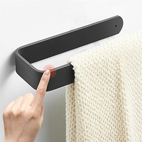 Suport de hârtie cu rulou de toaletă raft de țesut negru, design anti-drop, suport de hârtie de bucătărie montat pe perete
