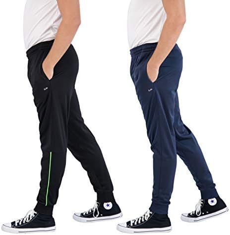 Unipro Mens 2 Pack Tricot Jogger Sweatpants Active cu buzunare Track Pantaloni pentru antrenament și formare