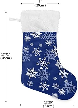 Alaza Craciun ciorapi Fulgi de zăpadă albastru de iarnă Crăciun clasic decorațiuni personalizate de stocuri mari pentru familii