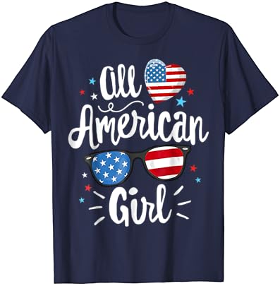 Toate American fata Femei American Flag 4 iulie patriotice T-Shirt