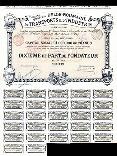 Belge-Roumaine de Transports and D ' Industrie-certificat de stoc