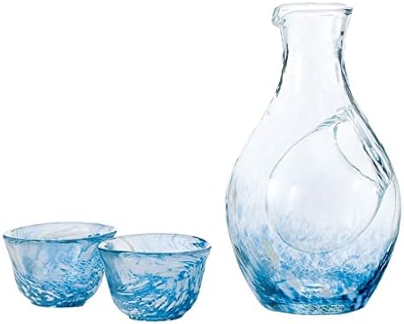 Set de pahar zlxdp sake în stil japonez, sake, cană de gheață, jug cool cu ​​cutie cadou set de sticlă