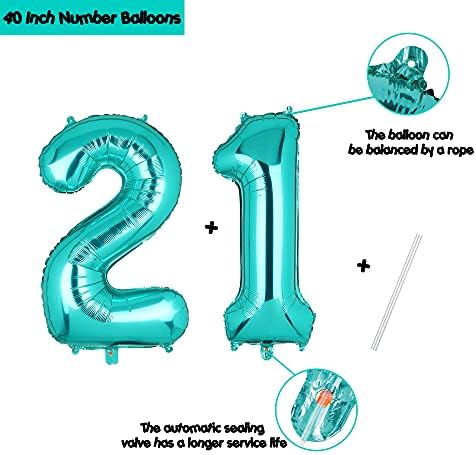 40 inch 16 Tiffany Blue Blue Balloons Mylar Folil Helium Balloon Digital Baby Shower Party Ocean Sirena Temă 16