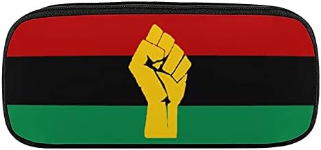 Funnystar Black Power African Flag African Capacitate mare Creion Case PU PELE PELE PENTRU PUNCĂ PENT PEN BIL DE PENTRU ORGANIZARE
