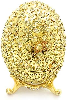 Yang1mn.ornamente cu diamante cu diamant pictat manual aliaj de smalț placat cutia de bijuterii plate cu diamante de ou pendul