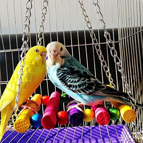 MMAWN 12pcs/Set Jucării cu cușcă pentru păsări pentru papagali fiabili și mestecați - Swing Hanging Chewing Bridge Bridge din