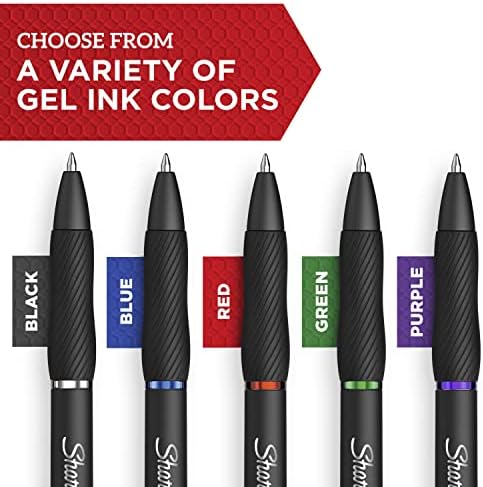 Sharpie S-Gel, stilouri cu gel, punct mediu, stilou de gel de cerneală neagră, 12 count & s-gel, stilouri cu gel, punct mediu, culori asortate, 8 număr