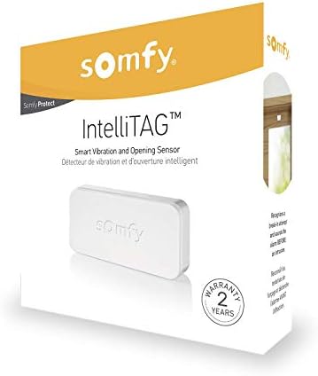 Somfy - Alarma senzorului anti -intruziune Intellitag | Senzor de fereastră și ușă | Senzor de vibrație/deschidere | Tamper-Proof