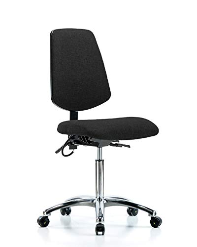 LabTech scaune LT41092 ESD Tesatura banc Mediu scaun Mediu spate crom bază, înclinare, ESD role Albastru