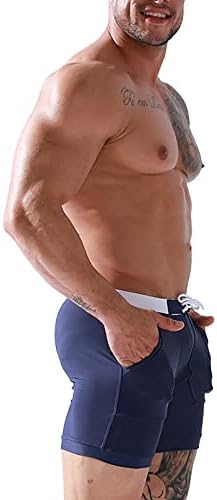 Trunchiuri de înot pentru bărbați talie elastică boxer de bază butoane de baie amuzante imprimeu amuzant întindere confort