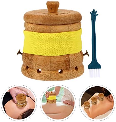 Healifty Moxibution bambus Moxa Oală moxibustion arzător Chineză Moxa cutie Acupoint Cupa Moxibustion masaj cu curea pentru