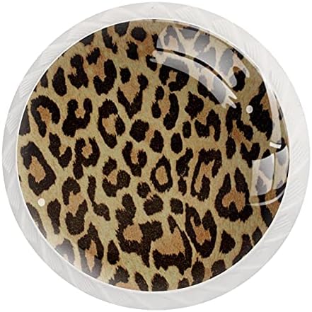 GUEROTKR 12 buc, mânere dulap,butoane dulap,butoane dulap,mânere pentru dulapuri și sertare, model imprimat Leopard Vintage