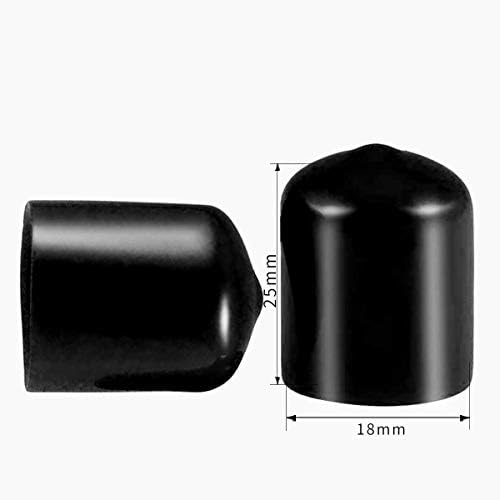 Șurub Filet protecție Maneca PVC cauciuc rotund tub Bolt capac capac Eco-Friendly negru 18mm ID 20pcs