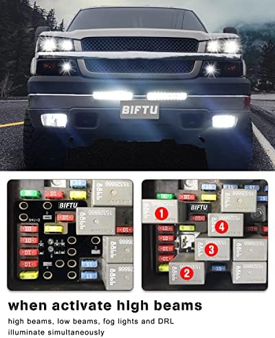 BIFTU 8 High Mod, Toate luminile de pe modulul pentru GM, faruri de ceață High Low beam & amp; DRL Light On simultan compatibil