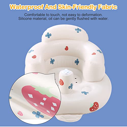 Scaun gonflabil pentru Bebeluși Amzone pentru bebeluși de 3-36 de Luni, canapea de susținere a spatelui pentru sugari cu pompă