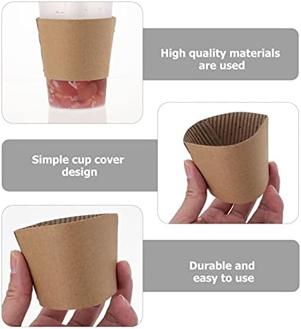 100buc-Cupa Mâneci, Kraft hârtie cafea Mâneci ceai ceașcă Protector anti-alunecare Cupa acoperă cald și rece izolator pentru
