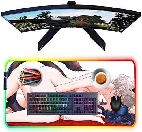 Sexy Anime Girl RGB Gaming Mouse Pad xxl PC Accesorii PC COMPUTER MousePad LED LED LED Covor Mat Sexy Butt Sân Ciept 35.43