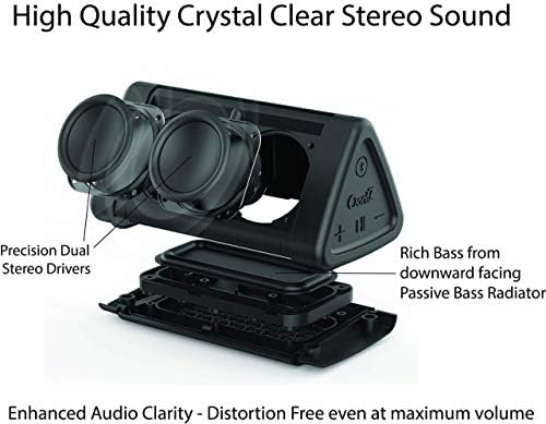 Difuzor portabil Bluetooth Oontz Angle 3, volum mai tare, sunet stereo clar de cristal, bas bogat, gamă wireless de 100 ft,