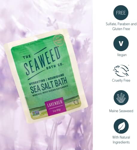 Compania Seaweed Bath. Baie hidratantă hrănitoare cu sare de mare, lavandă, cu alge marine organice Bladderwrack, experiență