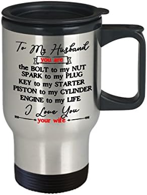 Cadou mecanic pentru bărbați soț amuzanți de dragoste cană de călătorie de la soție cana de cafea mecanică