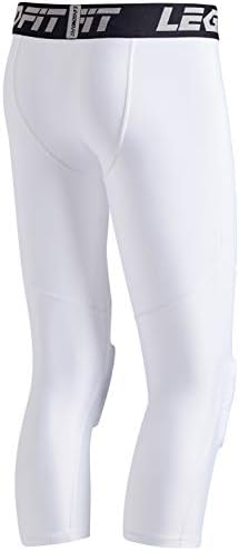 Pantaloni de baschet pentru bărbați LegendFit cu tampoane pentru genunchi 3/4 Capri Padded Compress Dulresiv