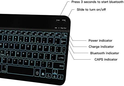 Tastatură BoxWave compatibilă cu tableta Android Pritom M10-tastatură Bluetooth SlimKeys - cu iluminare din spate, Tastatură