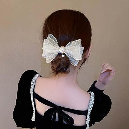Bybycd în stil coreean părul elegant dulce clip de păr cu păr solid cadouri din dantelă organza perla pentru fete accesorii
