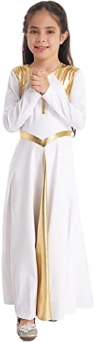 Loyan pentru copii fete metalice liturgice laurgicale rochie de dans bloc de culoare completă costum liric costum de dans