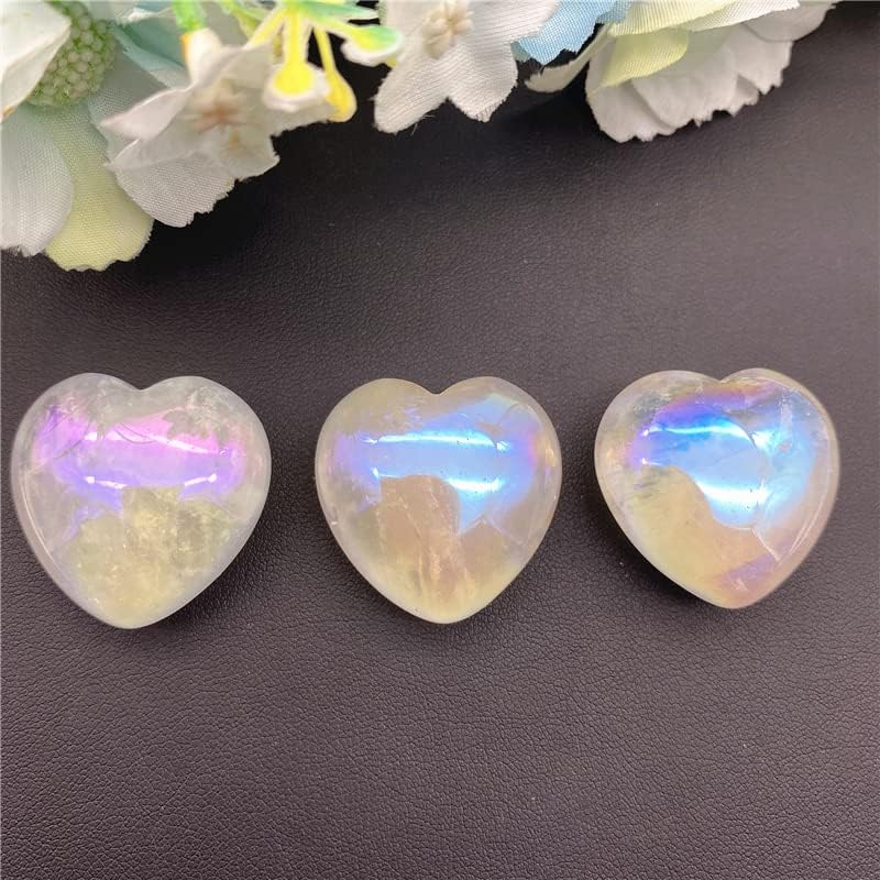 Suweile jjst 1pc electroplate aura natural alb -cristal de inimă în formă de cuarț mineral cuarț cristale de rocă de piatră