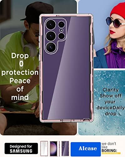 AICASE pentru Samsung Galaxy S23 Ultra Case Clear Corp Full Full Rugged cu [Protector cu ecran temperat] Bumper Slim Slim Silicon