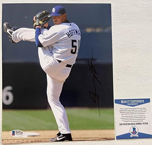 Trevor Hoffman a semnat Autografe Glossy 8x10 Photo San Diego Padres - Beckett Bas Autentificat