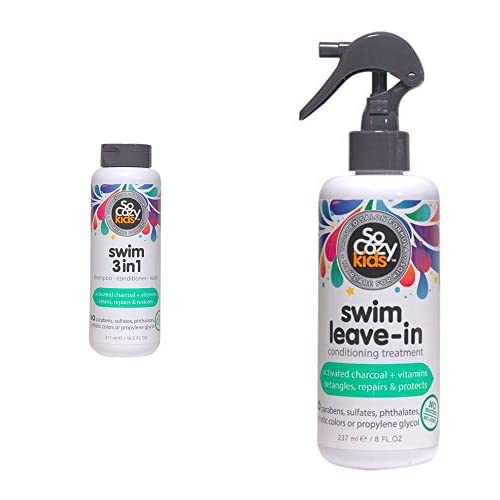Șampon de înot socozy 3-in-1, balsam și corp de spălare a corpului și înot de decolare spray de spray de spray-in pachet de
