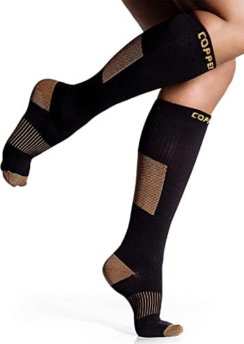 CopperJoint Copper Compression Socks pentru femei și bărbați - șosete diabetice, îmbunătățește circulația, reduce umflarea