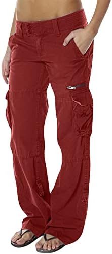 MIASHUI încălzi pantaloni pantaloni pentru femei Pantaloni cu buzunare în aer liber casual ripstop camo construcție de afaceri