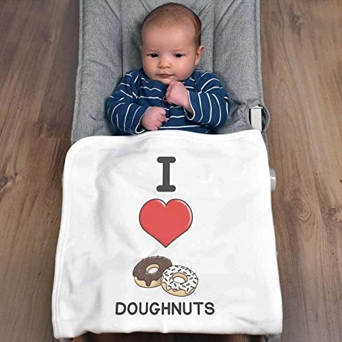 Azeeda 'I Love Donuts' Cotton Baby Planket / Shawl