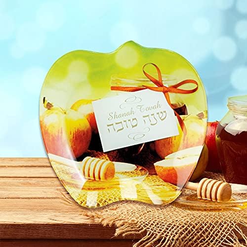 Rite Lite Rosh Hashanah Placă De Mere De Sticlă Pentru Anul Nou Evreiesc
