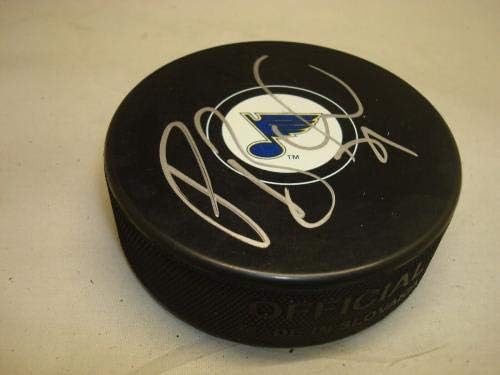 Patrick Berglund a semnat pucul de hochei St. Louis Blues cu autograf 1A-pucuri NHL cu autograf