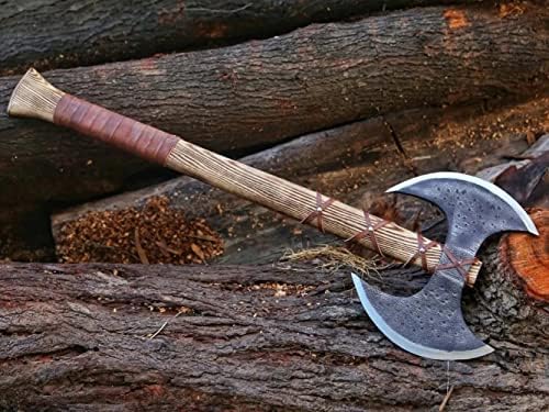 Toporul Viking cu două fețe manual, zeul nordic al Războiului, toporul de luptă, toporul de vânătoare și toporul de lemn despicat