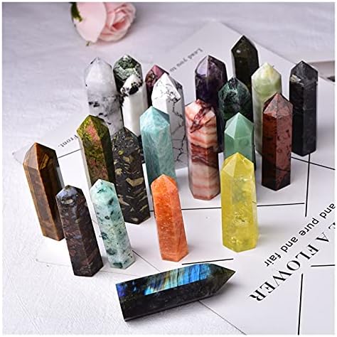 LAAALID XN216 1 buc pietre naturale punct de cristal 36 turn de culoare ametist cuarț trandafir vindecare piatră energie minereu