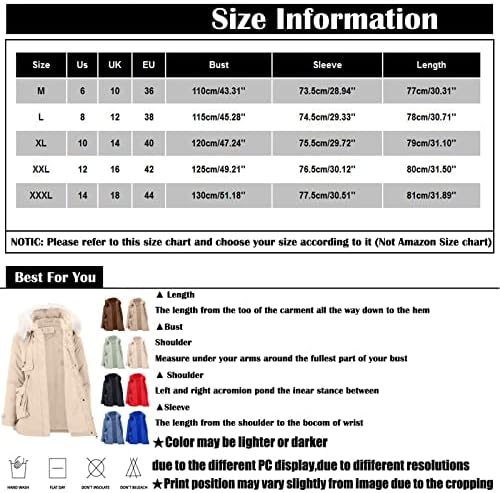 VODMXYGG WOMENS JACKENS COMPLETĂ Iarna Basicuri de bază Clasic-Fit ușor Tricou Tricou Confort Zip Up Coat