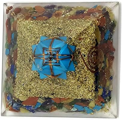 Sharvgun Seven Chakra Crystal Piramidă Generator de energie EMF Protection Protection cu Turquoise Merkaba Star | Radiație