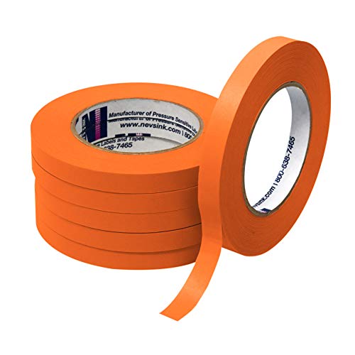 Nev's Ink's 1/2 x 60YD Orange Etichetare Banda - Codificare culori, asistență medicală, laborator, multi -scop