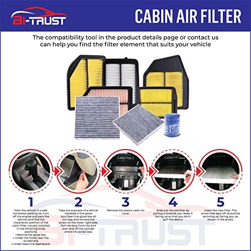 Bi-Trust CF10364 filtru de aer pentru cabină, înlocuitor pentru încărcătorul Dodge Challenger 2008-2010 2006-2010 Magnum 2005-2008