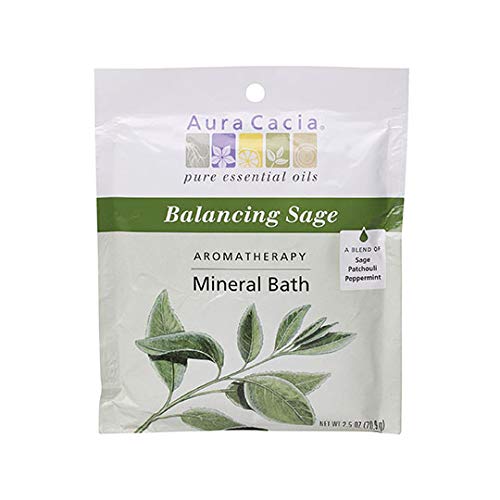 Aura Cacia Balancing Sage Aromaterapie baie minerală / 2,5 oz | Pachet