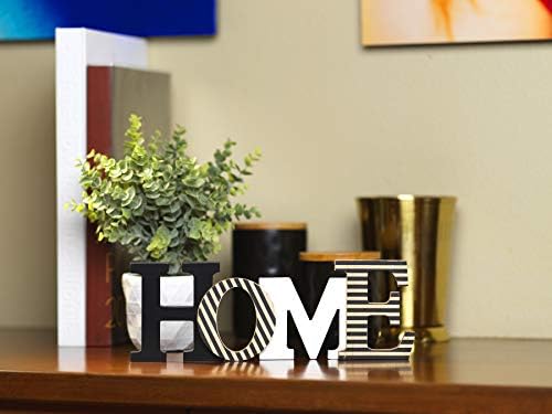10 Street Home Freestanding „Home” Decorare din lemn cu litere atașate - Decor de accent modern rustic pentru sufragerie, bucătărie,