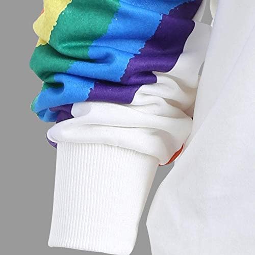 Cămașă cu mânecă lungă pentru femei Rainbow Print off umăr Topuri Tricou Doamnelor Casual Vrac pulover bluza Camasi m-5XL
