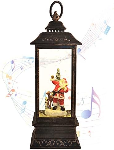 Christmas Snow Globe Lantern Cutie muzicală cu Moș Crăciun pentru coșmar înainte de decorațiuni de Crăciun și cadouri de vacanță