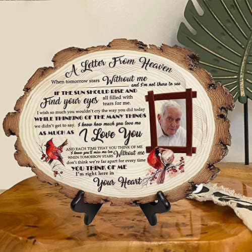 Drawyme a personalizat o scrisoare din cer Cadouri pentru pierderea soțului Photo Photo Custom Placă din lemn natural de 12 inci