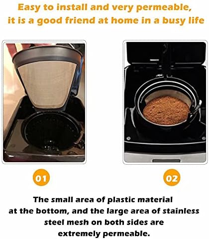 Filtre de cafea reutilizabile, 2 pachete filtre de cafea cu con de 6-12 cani 4 coș filtre de cafea de înlocuire permanentă