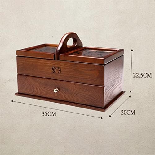 Coș de cusut din lemn retro retro din lemn de cusut de depozitare a cutiei de depozitare a cutiei de din lemn organizator din